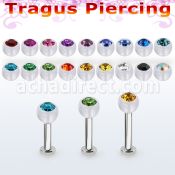 tlbajb4s labret tragus acero 316l base redonda 2 5mm tragus piercing bola 4mm bio flexible cristal bisel mayorista