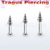 tlbcn4b labret tragus acero 316l base redonda 2 5mm tragus piercing cono 4mm perforado venta