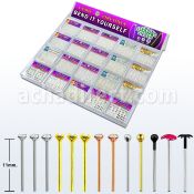 trany2 display piercing nariz doblar tu mismo plata esterlina 0 6mm oro rosa zirconia claras redondas 1 5mm distribuidor mayorista