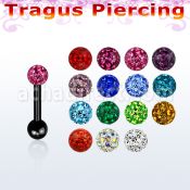 trgt7 piercing tragus acero quirurgico anodizado bola multi cristal 3mm bola acero liso 3mm 6mm distribuidor mayorista