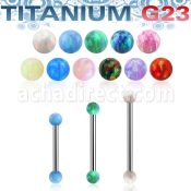 ubbeop3 titanium g23 barbell 16g 3mm synthetic opal balls