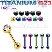 ubbert35 barbell tragus titanio g23 anodizado bola joya bisel 4mm bola lisa 3mm inferior al por mayor