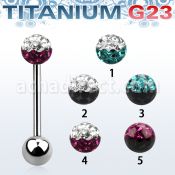 ubbfr5e barbell lengua titanio g23 bola multi cristal ferido 5mm colores bola titanio 5mm inferior distribuidor