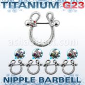 ubbnpd8 barbell pezon titanio g23 bolas 5mm serpiente ojos cristal 16mm al por mayor
