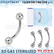 ublk468 surtido piercings surtido 250 50 piercings esterilizados bananas ceja titanio g23 bolas 3mm 8mm 12 distribuidor