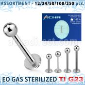 ublk470 surtido piercings surtido 250 50 piercings esterilizados labrets titanio g23 bola 3mm 6mm 16mm al por mayor