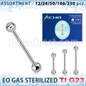 ublk476 surtido piercing surtido 250 50 piercings esterilizados barbells lengua titanio g23 bolas 5mm distribuidor