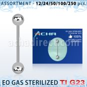 ublk477 surtido piercing surtido 250 50 piercings esterilizados barbells lengua titanio g23 bolas 6mm al por mayor