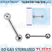 ublk482 surtido piercing surtido 250 50 piercings esterilizados barbells pezon titanio g23 bolas 5mm al por mayor