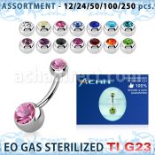 ublk484 surtido piercigs surtido 250 50 piercings esterilizados piercing ombligo titanio g23 bolas joya bisel 5 8mm venta