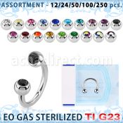 ublk487 eo gas sterilized piercing: titanium g23 circular barbell 3mm