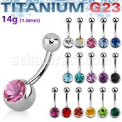 ubn1cg piercing ombligo titanio g23 bola joya bisel 8mm bola titanio liso 5mm distribuidor mayorista