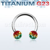 ucbfr5r barbell circular titanio g23 bolas multi cristal 5mm rayas color rasta distribuidor