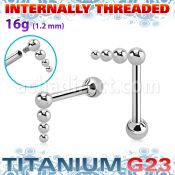 uhein52 titanium barbell descending bead balls ball internal