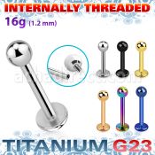 ulbb3in titanium g23 internally threaded labret 3mm ball