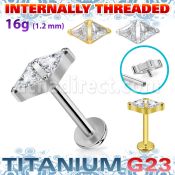 ulbin32 titanium g23 labret 16g double triangle cz internal