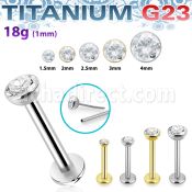 ulbpisz18 titanium g23 labret 18g threadless push pin top