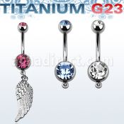 umcd593 piercing ombligo titanio g23 bolas joya bisel 5mm 8mm ala pajaro 10mm mayorista