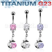 umcdz378 piercing ombligo titanio g23 bolas joya bisel 5mm 8mm gato lady colgado zirconia 10mm distribuidor mayorista