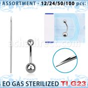 uset10 kit piercings profesional 100 piercings ombligo titanio g23 lisa 100 agujas acero quirurgico esterilizadas al por mayor