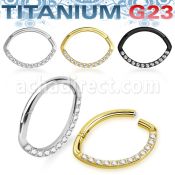 usgtsh21 pvd plated titanium g23 hinged segment ring cz oval