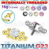 ushz21in titanium g23 top six balls cluster bezel cz