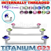 usudjfi titanium surface barbell flat crystals internal