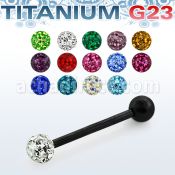 utbbfr5 barbell lengua titanio g23 anodizado bola multi cristal ferido 5mm 16mm al por mayor