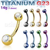 utbn2cs piercing ombligo titanio g23 anodizado bolas joya bisel 5mm 6mm mayorista