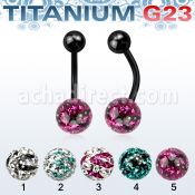 utbnfr8c piercing ombligo titanio g23 anodizado bola 5mm bola 8mm multi cristal ferido rayas cebra distribuidor mayorista