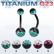 utbnfrge piercing ombligo titanio g23 anodizado bolas 5mm 8mm multi cristal ferido colores distribuidor mayorista
