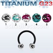 utcbfr5c barbell circular titanio g23 anodizado bolas multi cristal ferido 5mm rayas cebra distribuidor mayorista