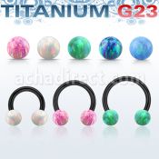 utcbop5 barbell circular titanio g23 anodizado bolas 5mm opalo sintetico distribuidor mayorista