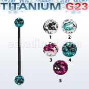 utinfr5c barbell lengua titanio g23 anodizado bolsa multi cristal ferido 5mm rayas cebra al por mayor