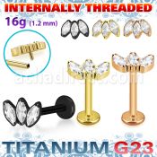 utlbin23 pvd plated titanium g23 labret marquise cz internal