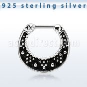 vsepfb16 septum clip plata 925 detalles negro barra cierre acero 316l venta