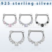 vsepl16 septum clip plata 925 colgante alto barra cierre acero 316l 1 zirconia grande rodeada otras 4 distribuidor