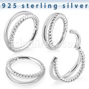 vsghf16 silver hinged segment ring 16g plain twisted wire