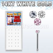 wgbzsm caja display 24 piercing nariz hueso oro blanco 14 kts 0 6mm zirconia redondas 1 5mm distribuidor