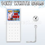 wgscb caja display 24 piercing nariz l oro blanco 14 kts 0 6mm bolas oro blanco liso 1 5mm distribuidor