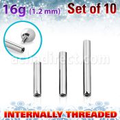 xbb16gin pack 10 barras barbell acero quirurgico rosca interna distribuidor