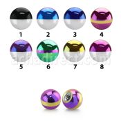 xbmt3 pack 10 bolas acero quirurgico pvd rayas cebra 3mm rosca mayorista