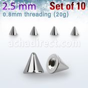 xcn25xs pack 10 bolas acero quirurgico 2 5mm rosca distribuidor