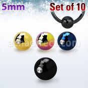 xdpbt5 pack 10 bolas hendiduras acero 316l anodizado 5mm anillos cierre bola puede utilizarse lados venta