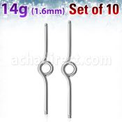 xinb14g pack 10 barbell industrial loop con aro acero quirurgico mayorista