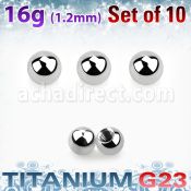 xubal25 pack 10 bolas titanio g23 brillo espejo 2 5mm rosca distribuidor mayorista