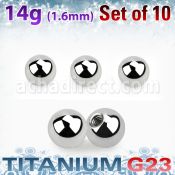 xubal5 pack 10 bolas titanio g23 brillo espejo 5mm rosca distribuidor mayorista