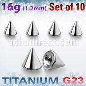 xucn4s pack 10 conos titanio g23 brillo espejo 4mm rosca distribuidor