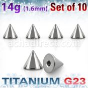 xucon5 pack 10 conos titanio g23 brillo espejo 5mm rosca venta