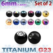 xujbt6g pack 2 bolas g23 anodizado 6mm cristal bisel rosca al por mayor